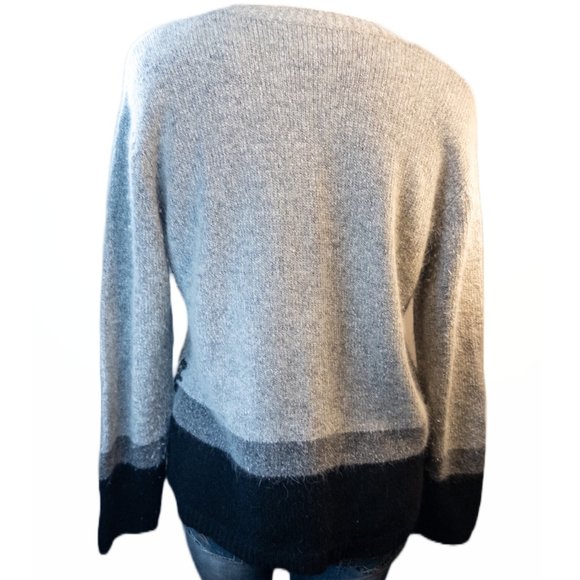Vintage 50's Garland Large Sweater Dreamspun Grey V Neck Silk Wool Alpaca Womens - Picture 4 of 8